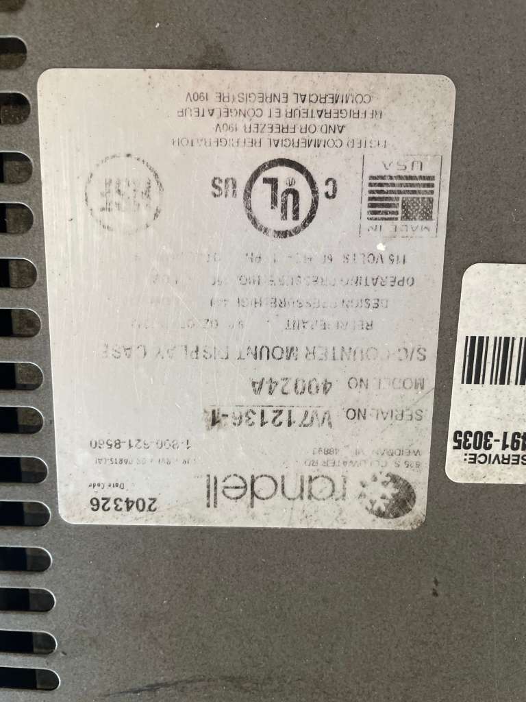 Excellent Condition – Randell Commercial Undercounter Refrigerator -115V / Single Phase - Fully Tested & Working!