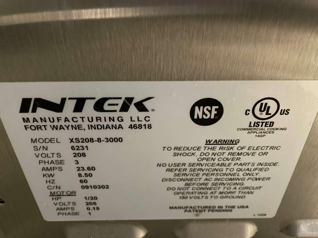 Top-Tier Condition – Intek XS208-8-3000 Commercial Conveyor Oven – 208V / 3-Phase – Fully Tested & Working!