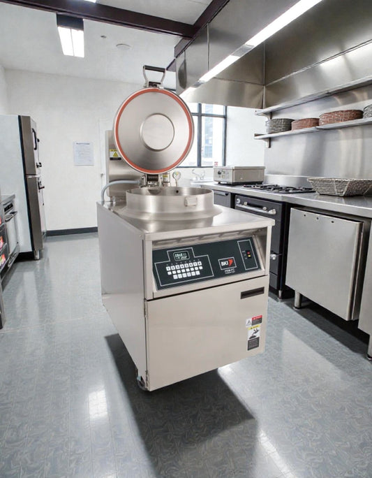 Top-Tier Condition – BKI FKM-F 75 lb Commercial Electric Pressure Chicken Fryer – 208V / 3 Phase – Fully Tested & Working!