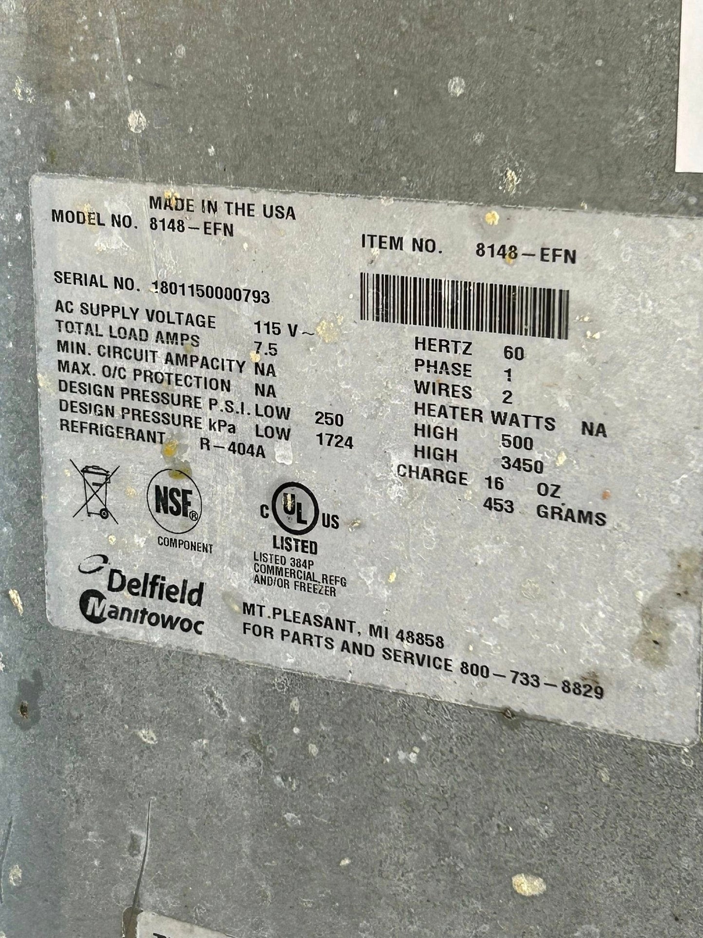 Premium Condition – Delfield 8148-EFNP Narrow Two-Pan LiquiTec Refrigerated Drop-In Cold Well – 115V – UL & NSF Listed – Fully Tested & Operational!