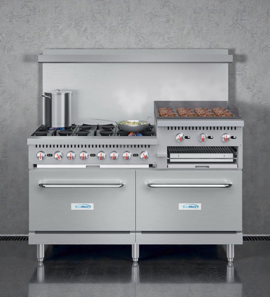 Brand New Condition – KoolMore 60" Commercial Gas Range with Oven, Griddle & Broiler (Scratch & Dent)