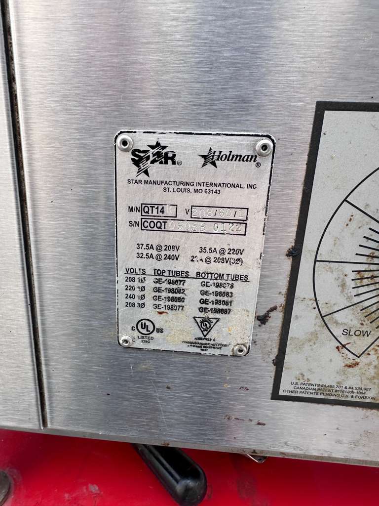 Exceptional Condition – Star Holman QT14 Commercial Conveyor Sandwich Toaster Oven – Quiznos Style – Heavy Duty – 208/240V – Fully Tested & Operational!