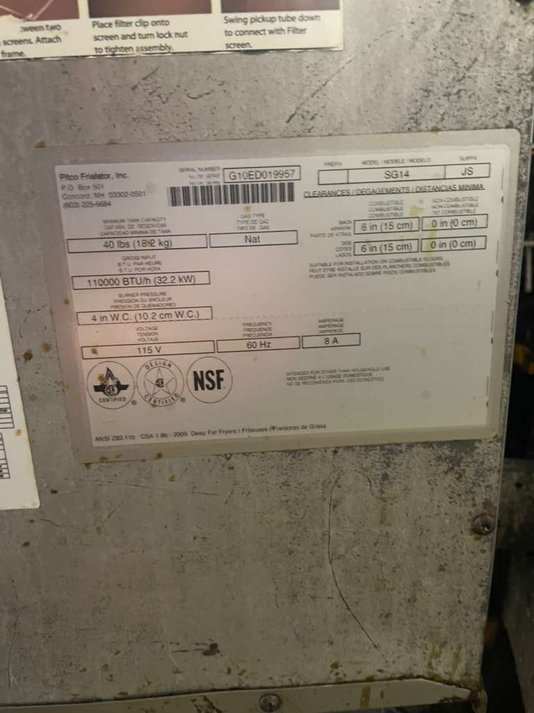 Immaculate Condition – Pitco SG14JS Commercial Gas Fryer – Natural Gas – Fully Tested & Working!