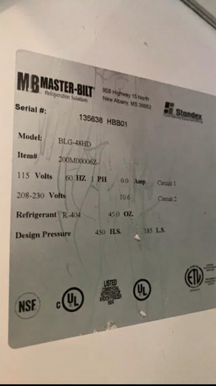 High-Quality Condition – Master-Bilt BLG-48HD – 49 Cu. Ft. Commercial Two Glass Door Freezer Merchandiser – Bottom-Mount Refrigeration – R404A – 208-230V – Fully Tested & Operational!