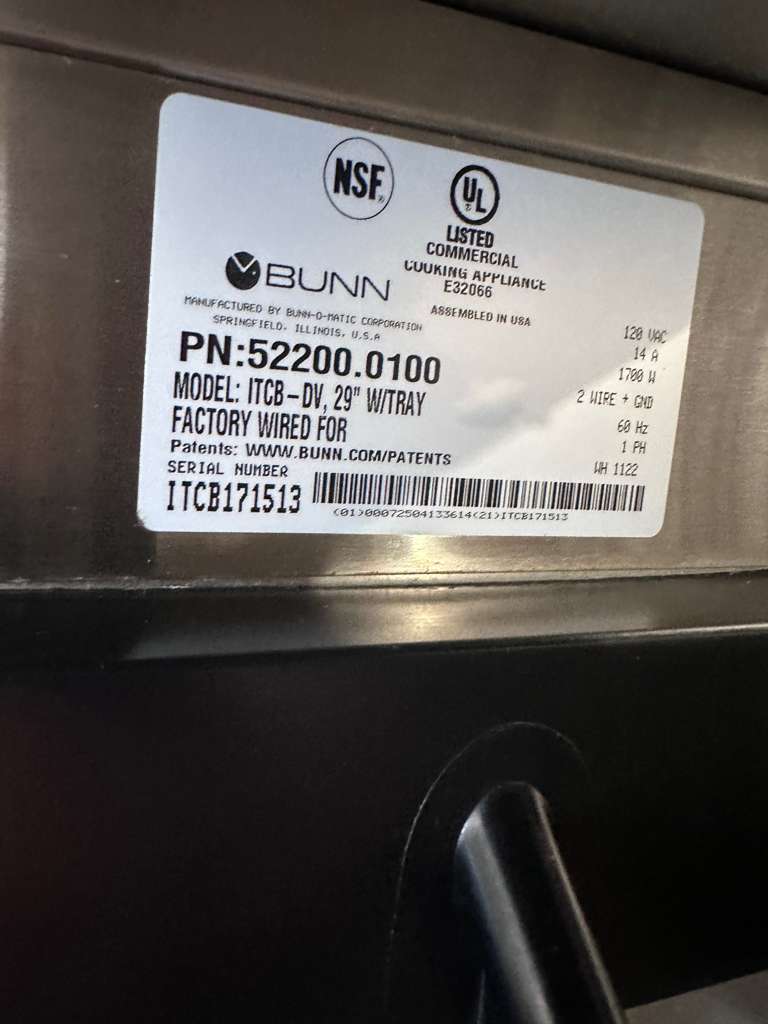 High-Grade Condition – Bunn ITCB-DV 29” Commercial Coffee Brewer – Digital Control – 120V – UL Listed – Fully Tested & Operational!