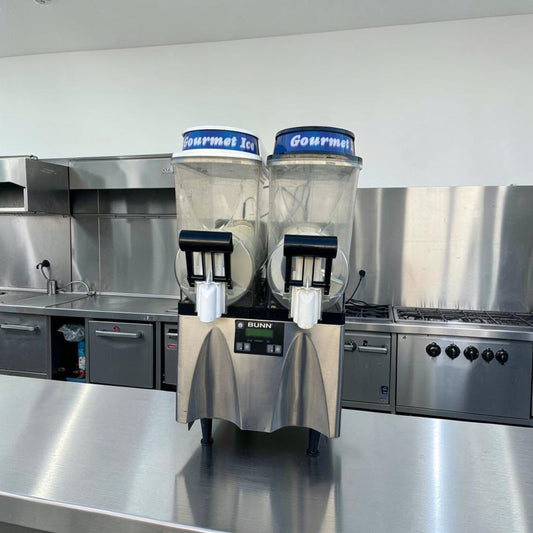 Superior Condition – BUNN ULTRA-2 HP – Twin 3 Gallon Commercial Frozen Beverage / Slush Machine – 120V – Stainless & Black – NSF Listed – Fully Tested & Operational!