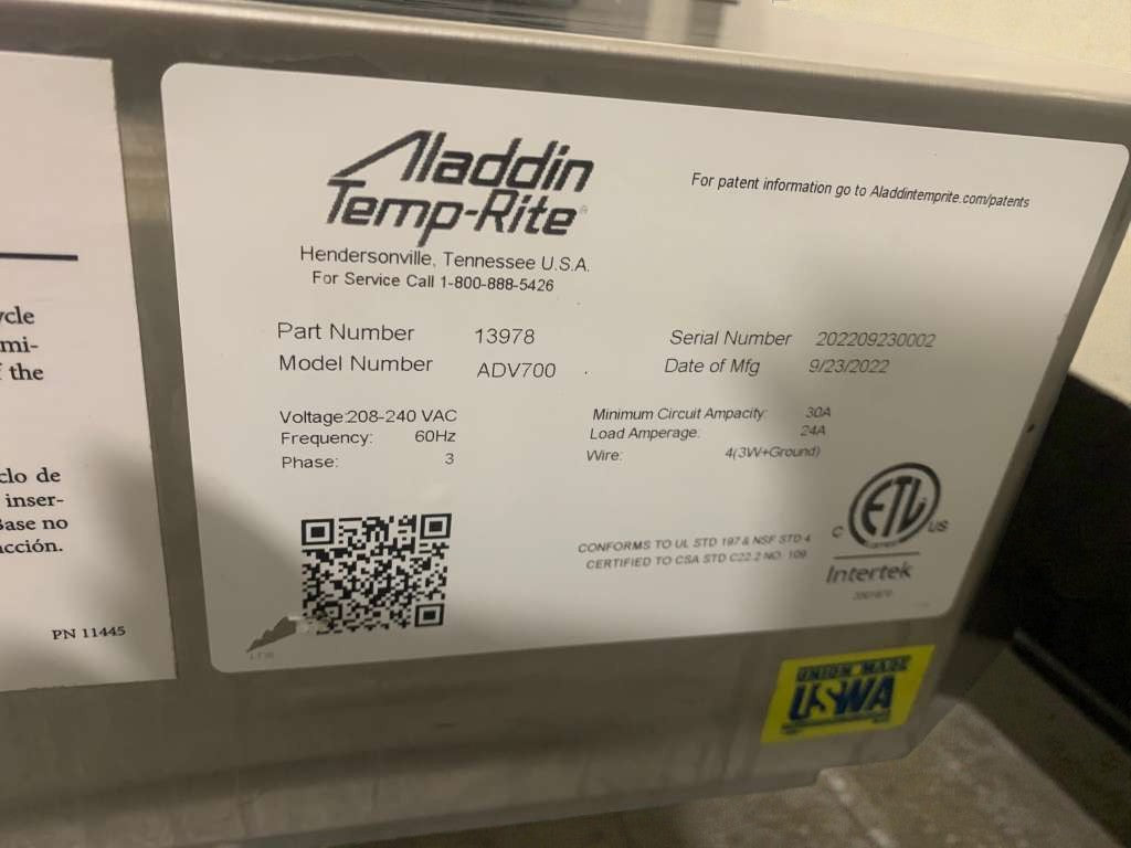 Top-Tier Condition – Aladdin Temp-Rite ADV700 Heated Holding / Proofing Cabinet – 208-240V / 3 Phase – Fully Tested & Working!