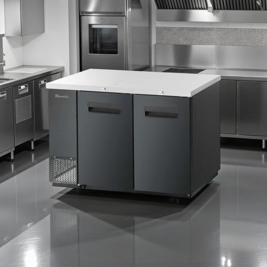 Exceptional Condition – Blue Air BBB59-2B-HC – 59" Commercial Back Bar Cooler – 2 Sliding Glass Doors – Black Finish – 19.4 Cu. Ft. – 115V – UL / ETL Listed – Fully Tested & Operational!