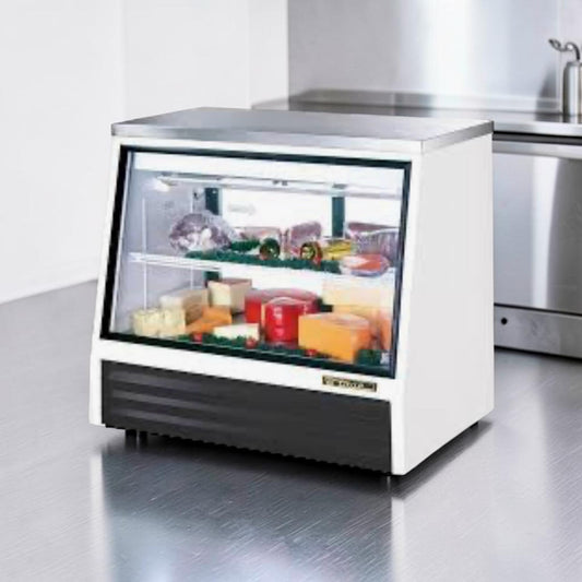 Remarkable Condition – True TSID-48-2 – 48” Curved Glass Refrigerated Deli Display Case – NSF Listed – Fully Tested & Operational!