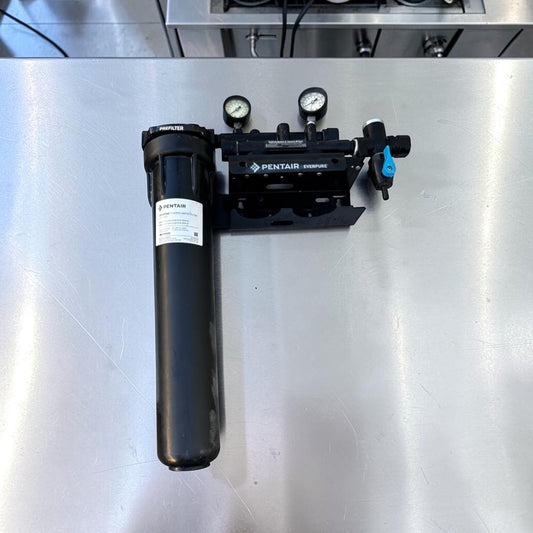Prime Condition – Pentair Everpure E-Series E20 – Commercial Water Prefilter with Twin-Series Filter Head – Dual Pressure Gauges – 20″ Housing – Fully Tested & Operational!