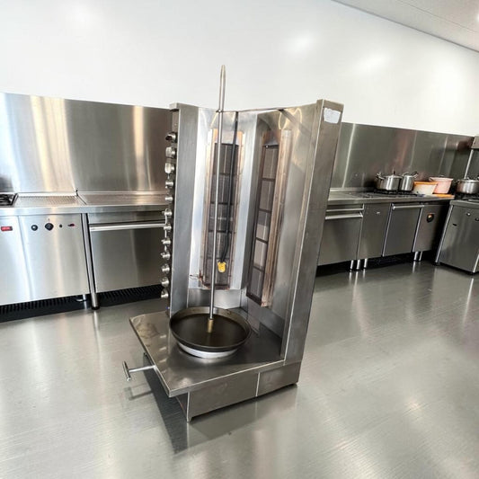 Top-Tier Condition – Commercial Stainless Steel Dual-Sided Gas Shawarma / Gyro Vertical Broiler – Heavy-Duty Rotisserie – Fully Tested & Operational!