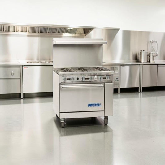 Exceptional Condition – Imperial IR-6 36" Commercial Gas Range – 6 Burner with Oven – Natural Gas – Heavy Duty – Fully Tested & Operational!