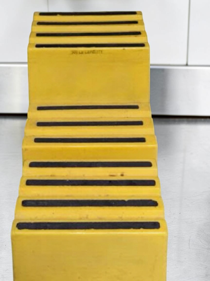 High-Grade Condition – Industrial 2-Step Safety Platform – 500 LB Capacity – Yellow Polyethylene – Anti-Slip Treads – Heavy-Duty Commercial Step Stool