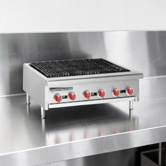 Superior Condition – American Range 48" Commercial Radiant Gas Charbroiler – Six Independently Controlled Burners – Heavy-Duty Cast-Iron Grates – Stainless Steel – Fully Tested & Operational!