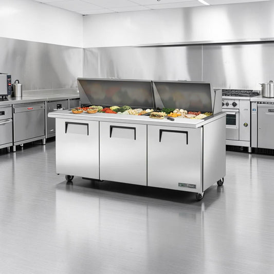Elite Condition – True TSSU-72-30M-B-ST-HC 72” Mega Top Sandwich / Salad Prep Table – Refrigerated Base – 115V – Fully Tested & Operational!