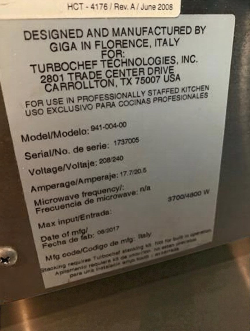 Premium Condition – TurboChef FIRE Countertop Pizza Oven – Single Deck – 208–240V / 1PH – Red – UL Listed – Fully Tested & Operational!