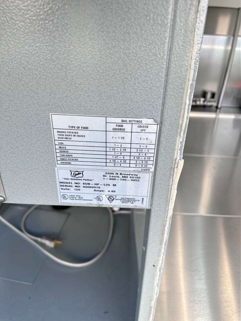 Premium Condition – Duke SUB-HF-L25M – Commercial Heated Food Table / Hot Holding Station – Glass Sneezeguard – Fully Tested & Operational!