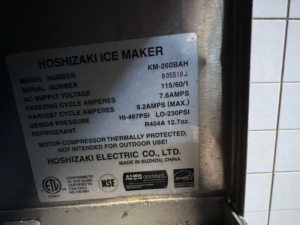 Premium Condition – Hoshizaki KM-260BAH – Commercial Ice Maker – Air-Cooled – NSF & UL Listed – Fully Tested & Operational!