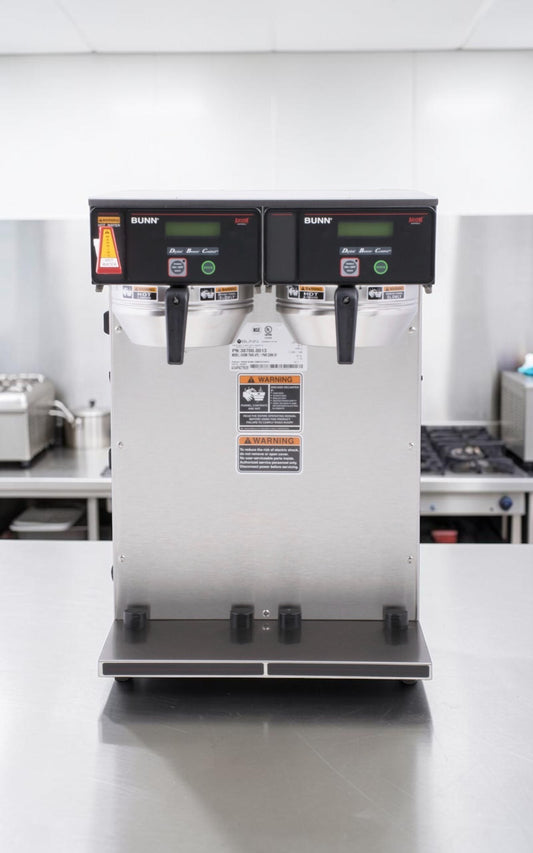 Superior Condition – BUNN 38700.0013 AXIOM APS Twin Airpot Coffee Brewer – 120/240V – Digital Controls – Fully Tested & Operational!