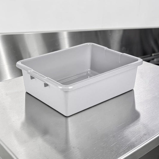 Dependable Condition – Uline Utility Tote Lot – Qty 4 – 22" x 17" x 7" Gray Commercial Plastic Storage Tubs – NSF Certified – Ready for Restaurant Use!