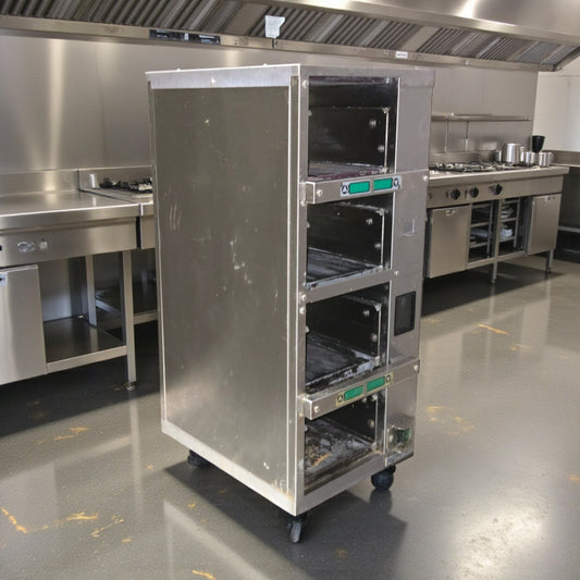 First-Class Condition – Prince Castle PHB41F1-PLK01 – Phoenix 4x1 Commercial Product Holding Bin – 4-Level Heated Food Holding Cabinet – 120V – UL / NSF Listed – Fully Tested & Operational!