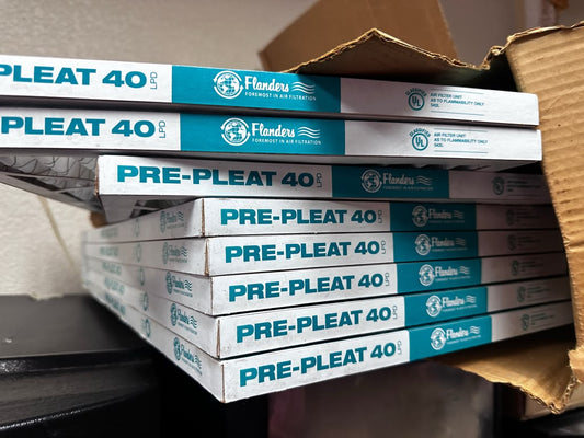 Brand New Condition – AAF Flanders PRE-PLEAT 40 LPD – Commercial MERV 8 Pleated Air Filter – Low Pressure Drop – UL 900 Classified – New Old Stock!