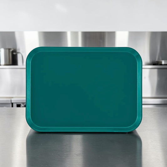 Superior Condition – Cambro 1216414 Teal Camtray – 12” x 16” Rectangular Fiberglass Cafeteria Trays – Quantity 25 – NSF Certified – Ready for Commercial Use!