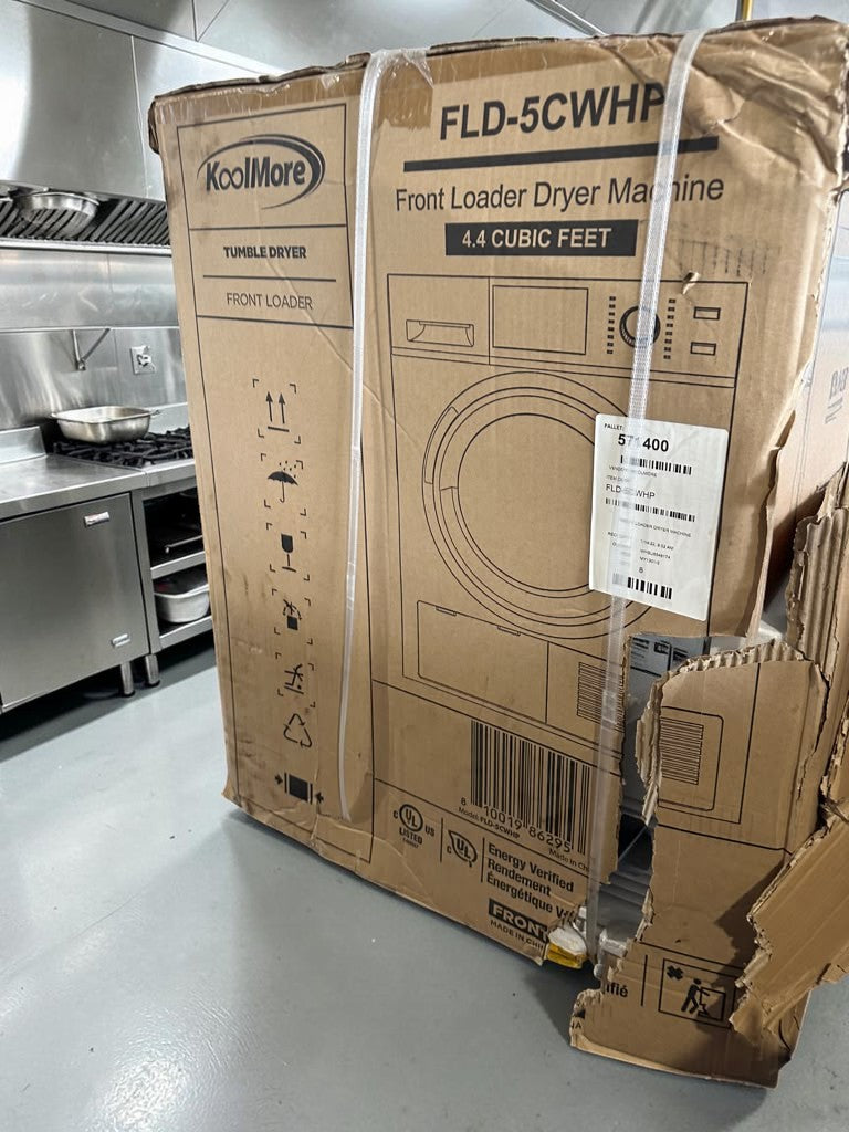 Top-Tier Condition – KoolMore FLD-5CWHP – 24" Ventless Heat Pump Front Load Dryer – 4.4 Cu. Ft. – 240V – New!