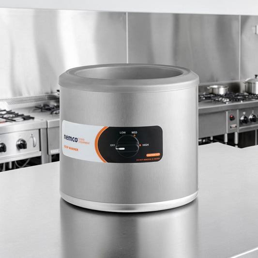 Superb Condition – Nemco 6100A – Commercial 7 Qt. Round Countertop Food Warmer – Adjustable Thermostatic Control – 120V, 550W – NSF & ETL Listed – New/Open Box!