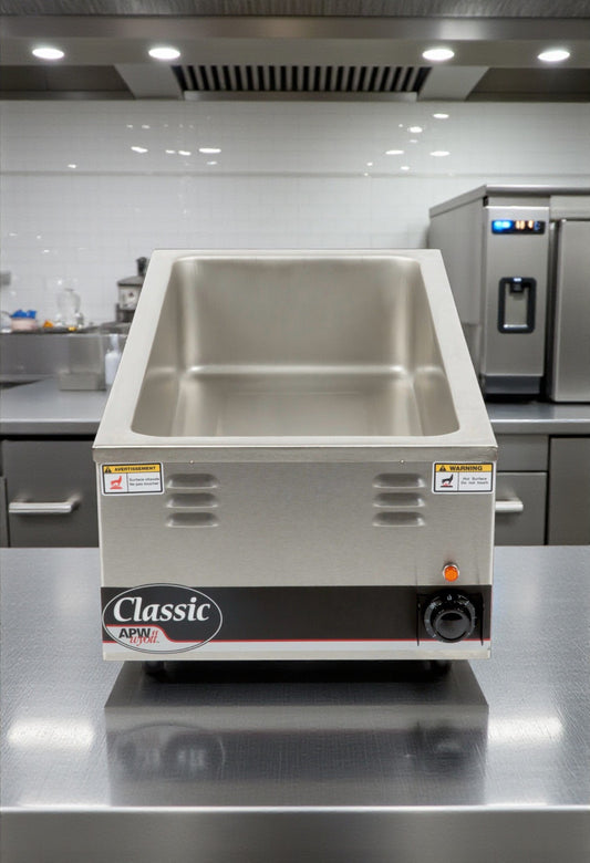 Optimal Condition – APW Wyott W-43Vi – Classic 12" x 27" 4/3 Size Countertop Food Warmer – Stainless Steel – 120V – 1500W – NSF / UL Listed – Fully Tested & Operational!
