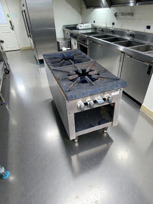 Outstanding Condition – Commercial 2-Burner Gas Hot Plate Range – Heavy-Duty Cast Iron – NSF Style – Fully Tested & Working!