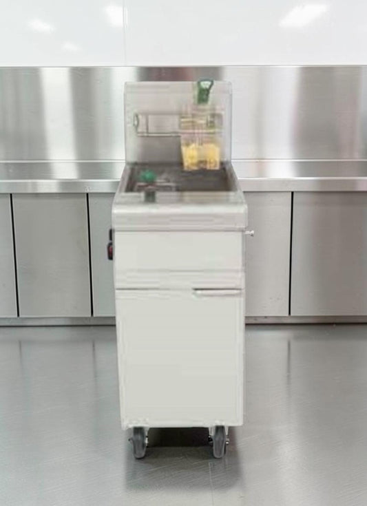 Prime Condition – Frymaster PMJ145 Gas Floor Fryer – Full Pot – 50 lb Capacity – 122,000 BTU – Fully Tested & Operational!