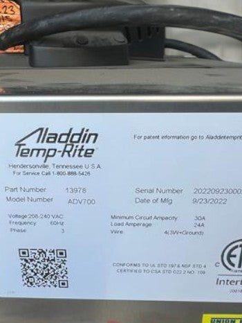 Premium Condition – Aladdin Temp-Rite Heat On Demand Advantage Plus ADV700 – Commercial Food Heating System – 208/240V – Fully Tested & Operational!
