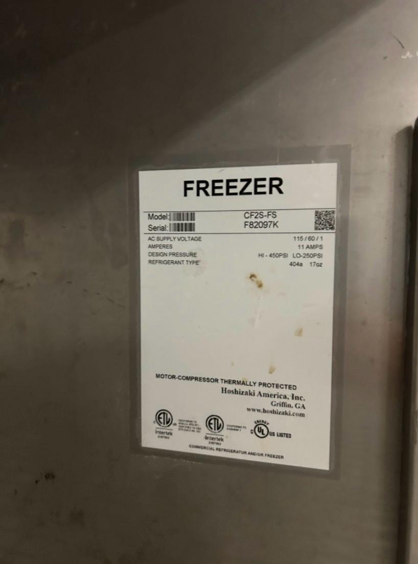 Outstanding Condition – Hoshizaki CF2S-FS Commercial Reach-In Freezer – 115V / Single Phase – Fully Tested & Working!