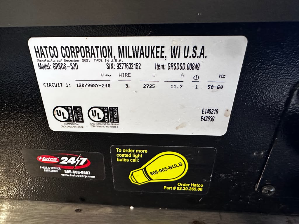 Outstanding Condition – Hatco GRSDS-52D Glo-Ray® – 52" Double-Shelf Heated Merchandiser – Pass-Through Design – 208–240V – UL Listed – Fully Tested & Operational!