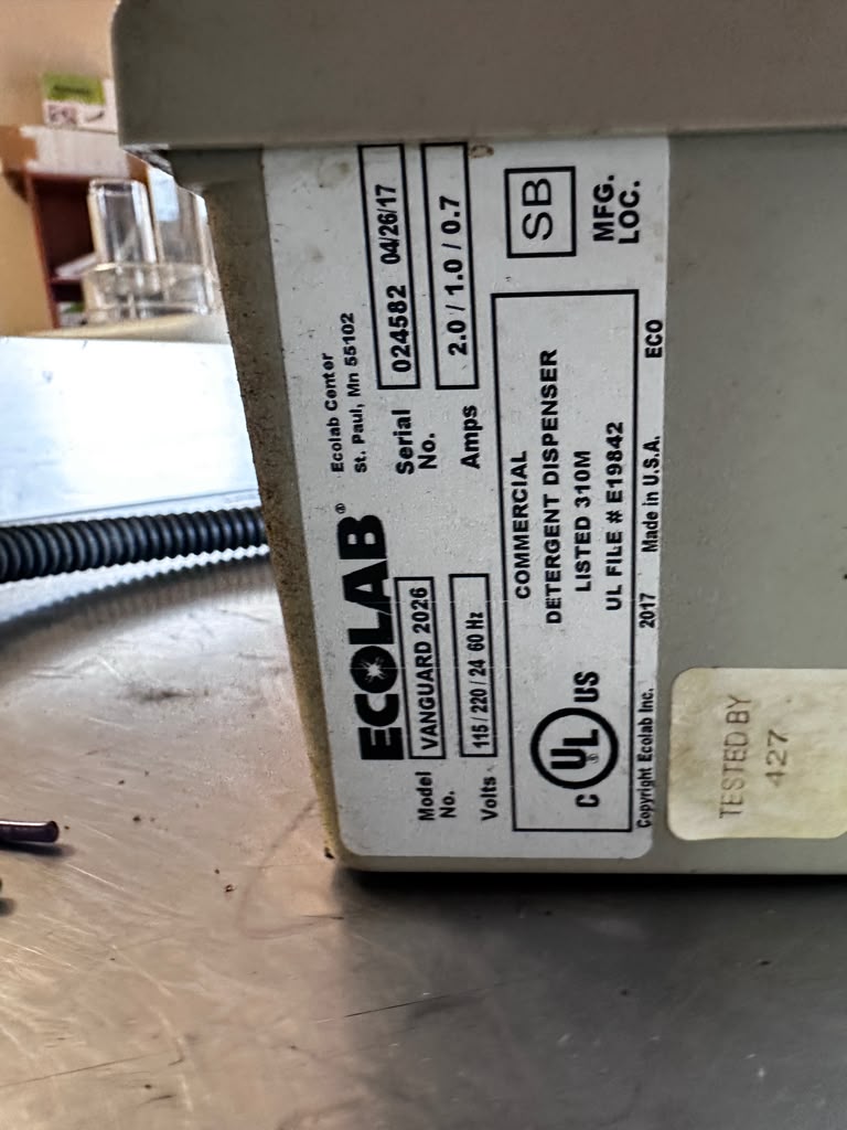 Dependable Condition – Ecolab Vanguard 2026 Commercial Detergent Dispenser – Warewashing Chemical Control System – UL Listed – Fully Tested & Operational!