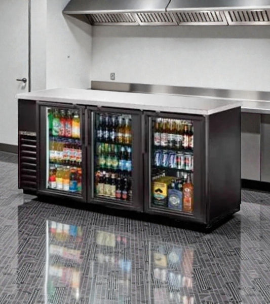 High-Grade Condition – True 3-Section Back Bar Cooler – Glass Doors – 115V / Single Phase – Fully Tested & Working