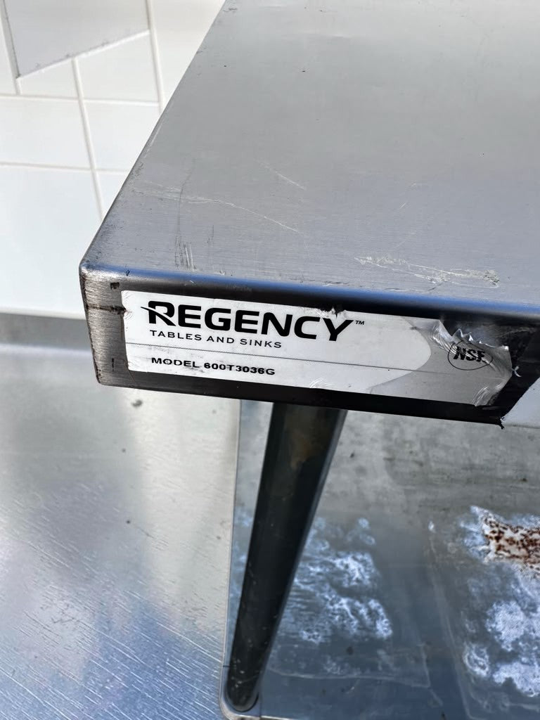 Remarkable Condition – Regency 600T3036G – 36" × 30" Commercial Stainless Steel Work Table – Galvanized Undershelf – Adjustable Feet – NSF Certified – Fully Inspected & Ready for Use!