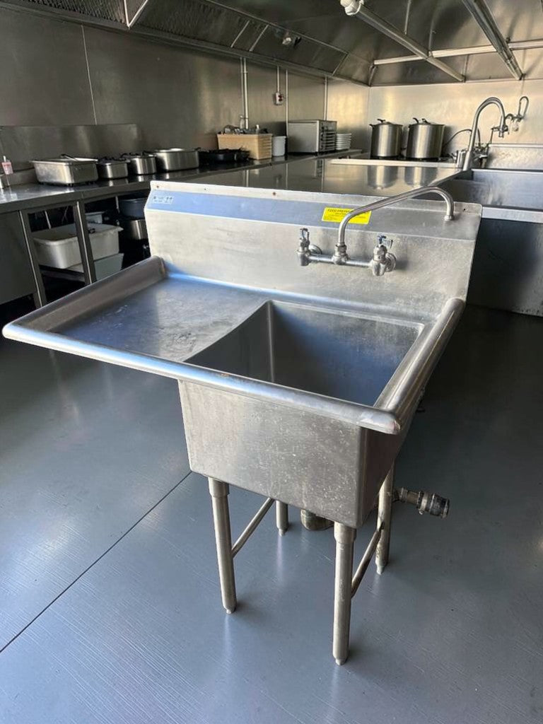 Elite Condition – Commercial Stainless Steel 1-Compartment Prep Sink – Right Drainboard – NSF – Fully Inspected & Ready for Use!
