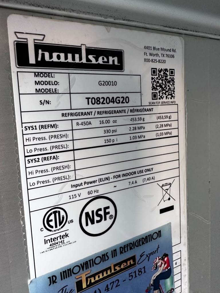 Excellent Condition – Traulsen G20010 – 52.13" Two-Section Commercial Reach-In Refrigerator – 46 Cu. Ft. – Two Solid Doors – 115V – Fully Tested & Operational!