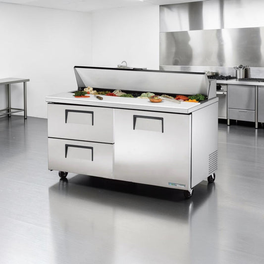 Excellent Condition – True TSSU-60-16D-2 – 60" Refrigerated Sandwich & Salad Prep Table – Right Door with Two Drawers – 115V – NSF & UL Listed – Fully Tested & Operational!