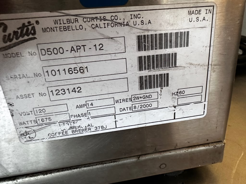 Dependable Condition – Curtis D500-APT-12 – Commercial Airpot Coffee Brewer – 120V – Made in USA - Fully Tested & Operational!