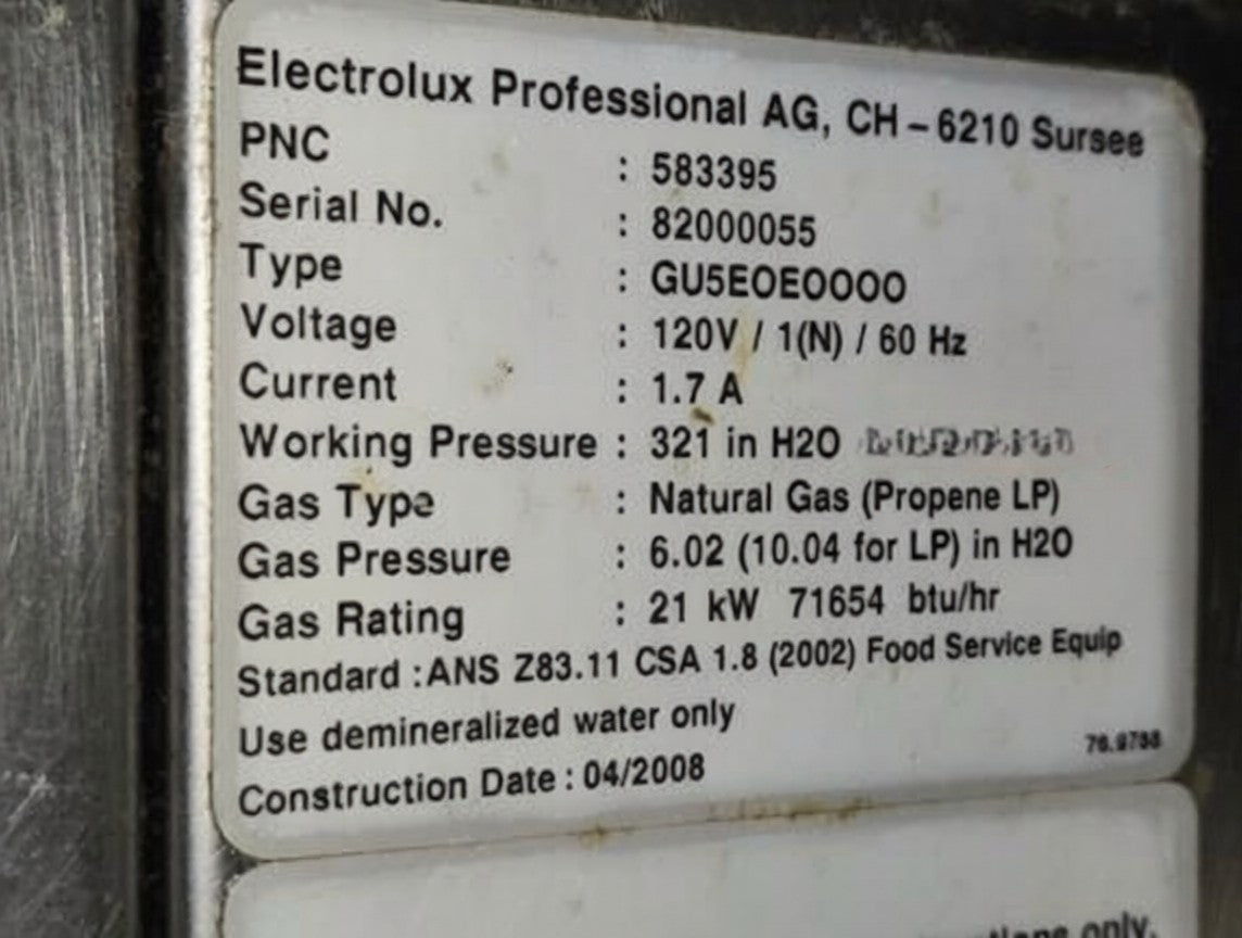 Premium Condition – Electrolux Professional CH-6210 GU5EOE0000 – Commercial Tilting Boiling Pan / Steam Kettle – UL Listed – Fully Tested & Operational!