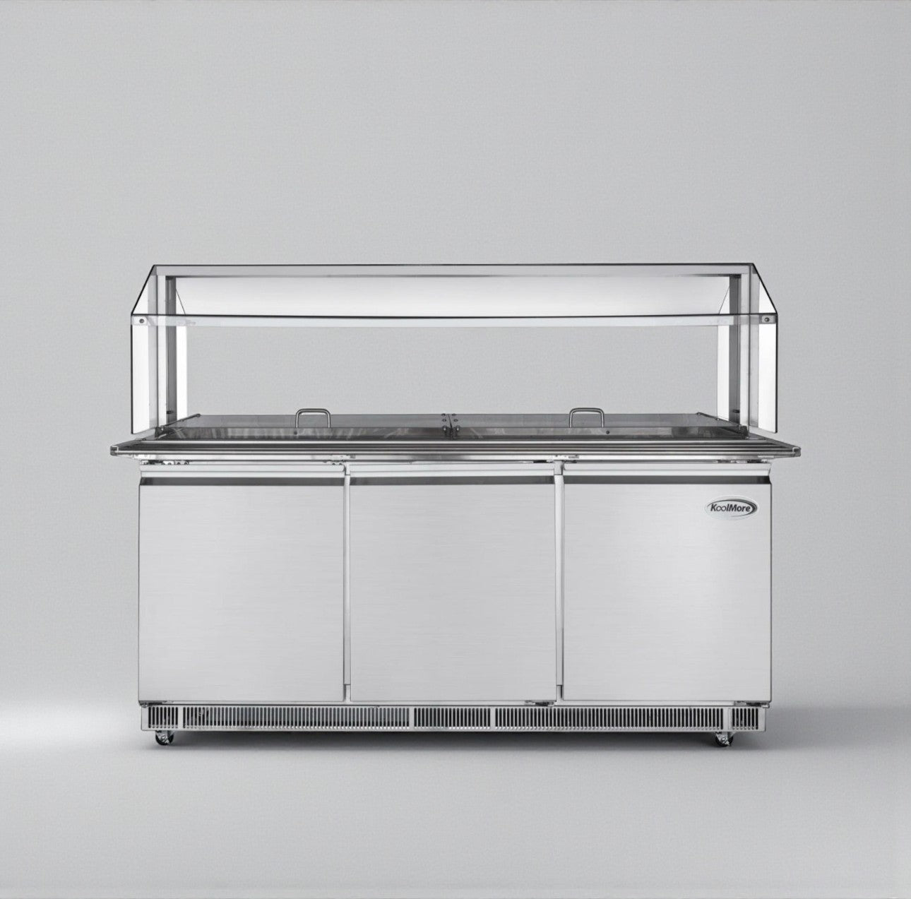 Brand New – Never Used – Scratch & Dent – KoolMore 72" Commercial Refrigerated Prep Station with Sneeze Guard