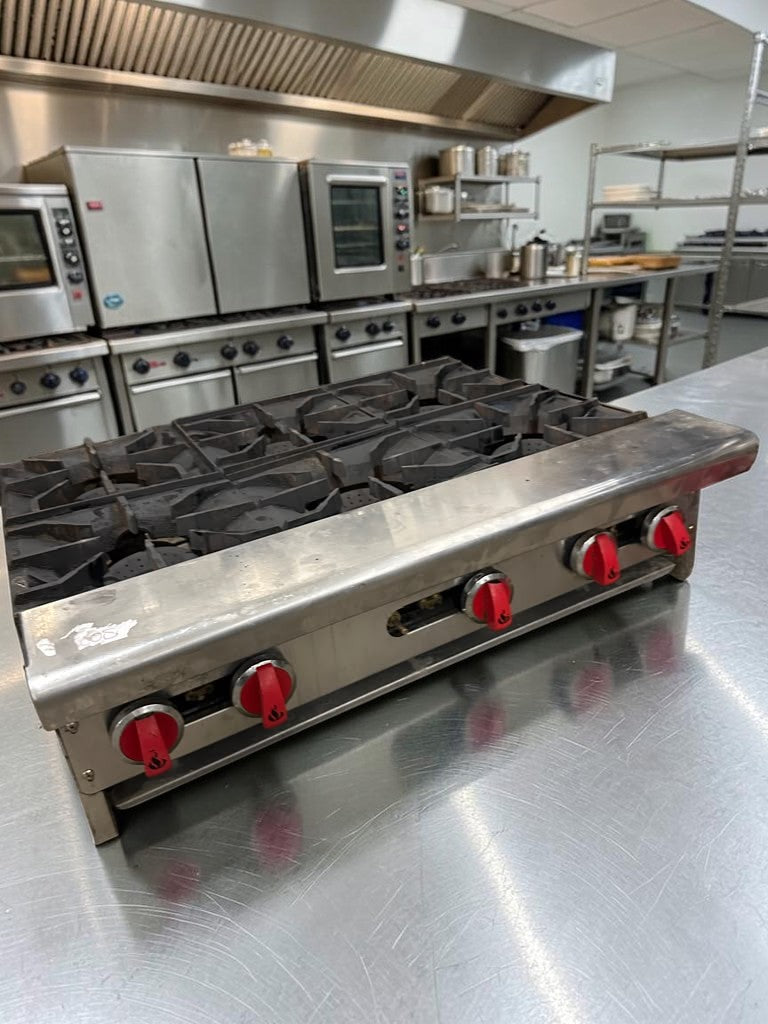 High-Grade Condition – American Range ARHP-36-6 – 36" Heavy Duty Commercial Gas Hot Plate – 6 Open Burners – 192,000 BTU – Fully Tested & Operational!