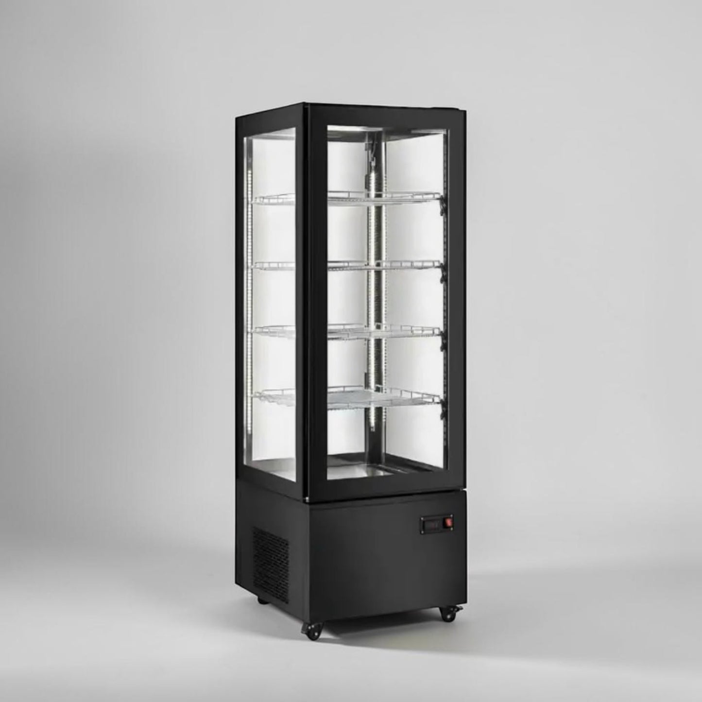 Brand New Condition – Marchia MVS500-B – Vertical Refrigerated Cake Display Case – Black Exterior – LED Lighting – 110V – ETL / NSF Certified – Fully Tested & Operational!