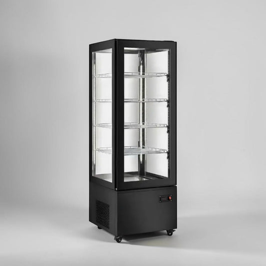 Brand New Condition – Marchia MVS500-B – Vertical Refrigerated Cake Display Case – Black Exterior – LED Lighting – 110V – ETL / NSF Certified – Fully Tested & Operational!