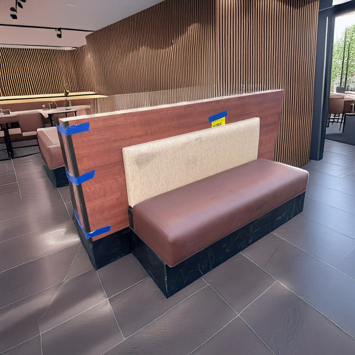 Immaculate Condition – Restaurant Booth Seating Bench – Commercial Upholstered Booth – Wood Back Panel – Qty 3 Available –!