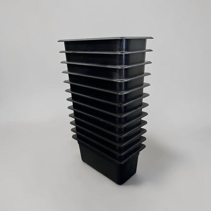 Superb Condition – Cambro 34CW110 – 1/3 Size Black Camwear Food Pans – 4" Deep – GN 1/3 – Quantity 10 – NSF Commercial Food Storage