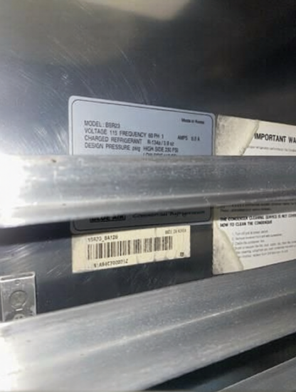 Elite Condition – Blue Air BSR23-HC Commercial Reach-In Refrigerator – 26” Stainless Steel – Bottom Mount – Fully Tested & Operational!